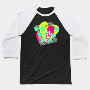 Summer Vacation Icecream - Neon Baseball T-Shirt